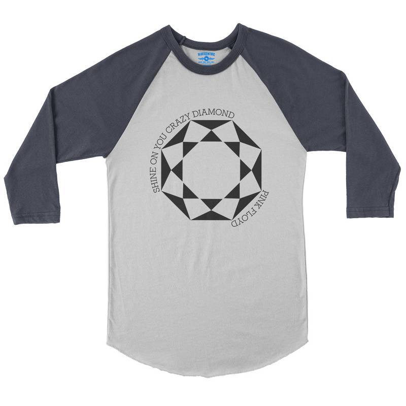Pink Floyd Shine On You Crazy Diamond Baseball T-Shirt in White Navy