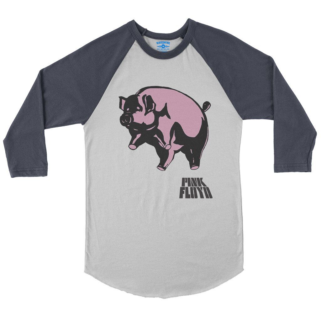 Pink Floyd Algie Pig Baseball T-Shirt in White Navy