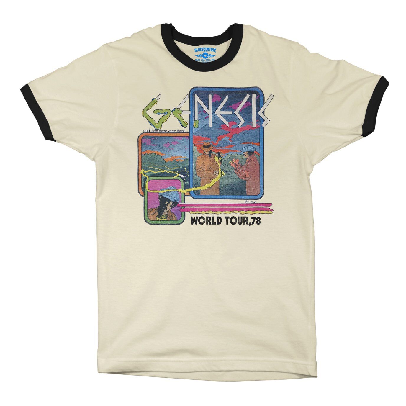 Genesis 1978 Tour Ringer T-Shirt in Natural Black