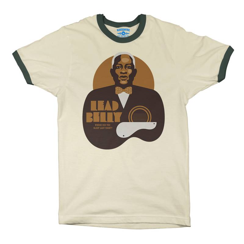 Lead Belly Last Night Ringer T-Shirt in Natural Forest Green