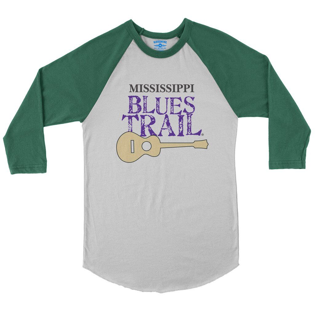 Mississippi Blues Trail Baseball T-Shirt in White Kelly
