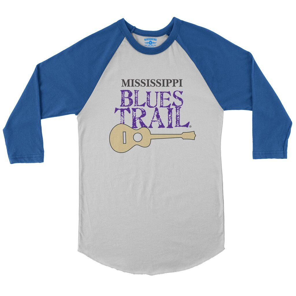 Mississippi Blues Trail Baseball T-Shirt in White True Royal