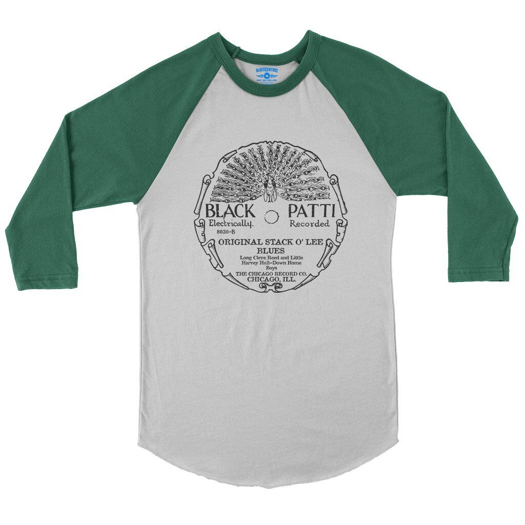 Black Patti Stack O’ Lee Record Baseball T-Shirt in White Kelly