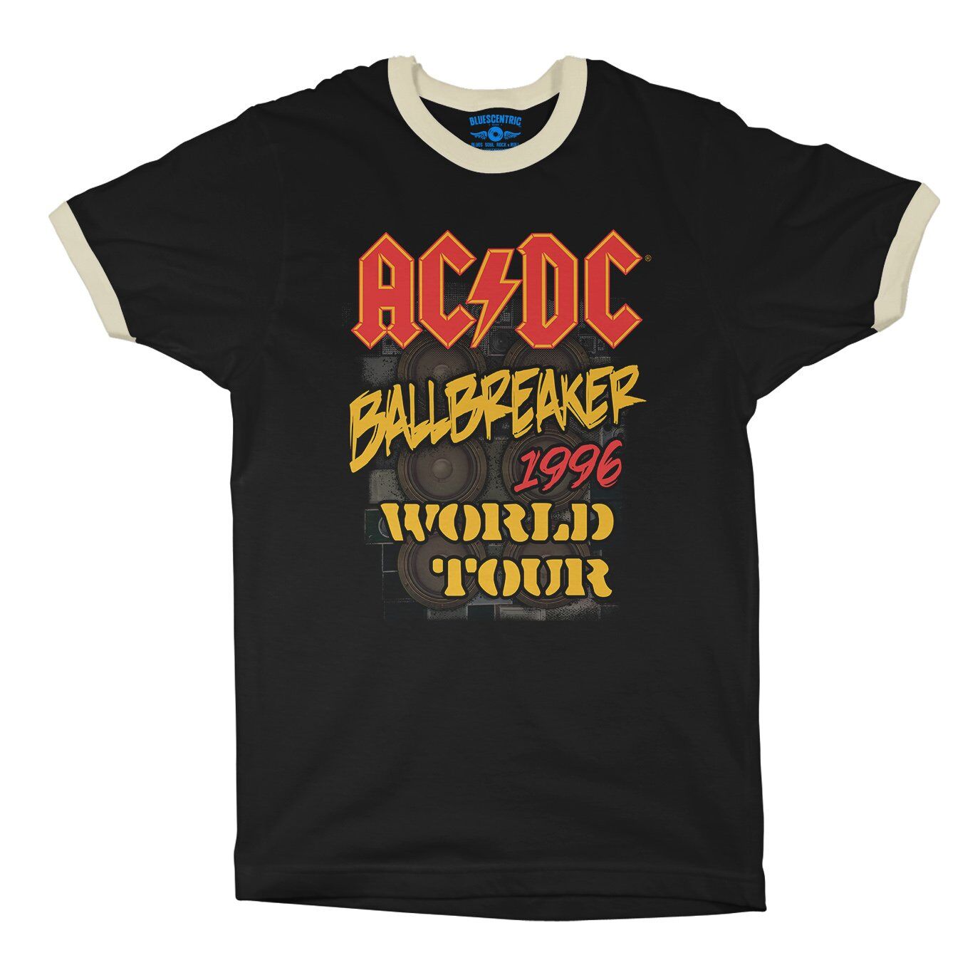 AC/DC Ballbreaker World Tour Ringer T-Shirt in Black Natural