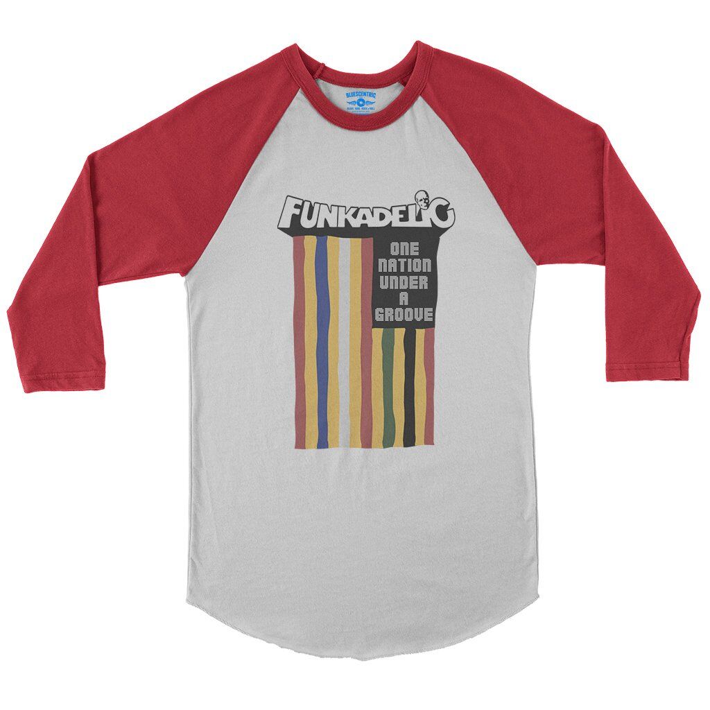 Funkadelic One Nation Under a Groove Flag Baseball T-Shirt in default