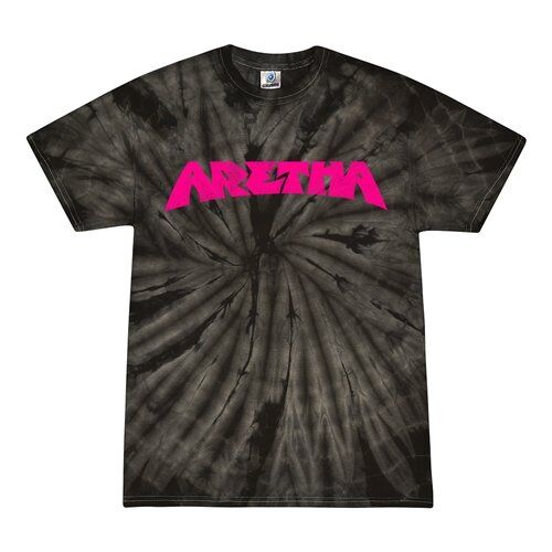 Aretha Franklin Pink Poster Tie-Dye T-Shirt - Black