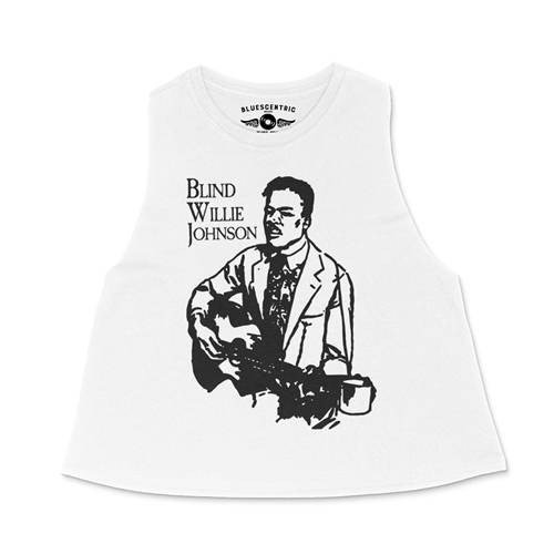 Blind Willie Johnson Line Cut Racerback Crop Top - Women's