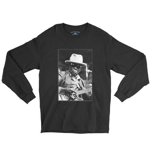 John Lee Hooker Black & White Photo Long Sleeve T-Shirt