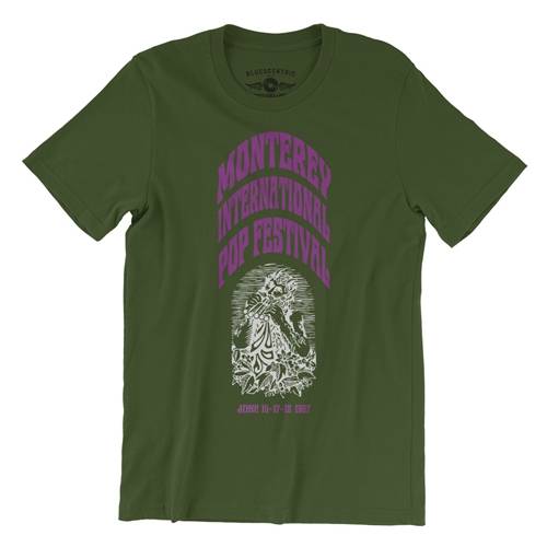 Front Print Monterey International Pop Festival T-Shirt - Lightweight Vintage Style