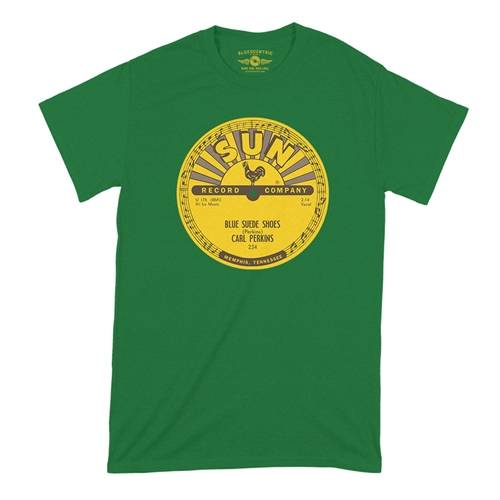 Sun Records Carl Perkins Blue Suede Shoes T-Shirt - Classic Heavy Cotton
