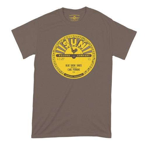 Sun Records Carl Perkins Blue Suede Shoes T-Shirt - Classic Heavy Cotton