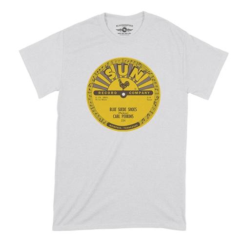 Sun Records Carl Perkins Blue Suede Shoes T-Shirt - Classic Heavy Cotton
