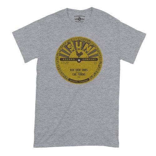 Sun Records Carl Perkins Blue Suede Shoes T-Shirt - Classic Heavy Cotton