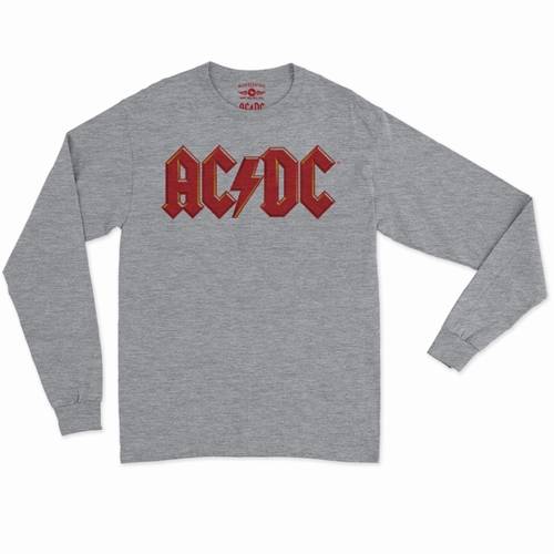Red AC/DC Logo Long Sleeve T-Shirt