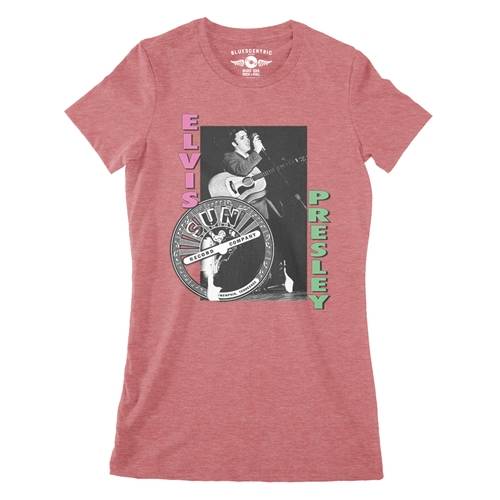 Pink & Lime Elvis Presley Hips Ladies T Shirt - Relaxed Fit