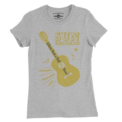 Sun Records Halftone Guitar Ladies T Shirt - Relaxed Fit