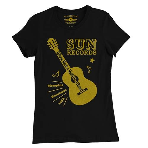 Sun Records Halftone Guitar Ladies T Shirt - Relaxed Fit