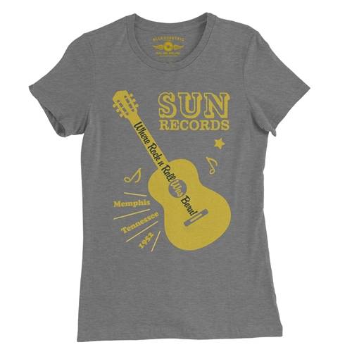 Sun Records Halftone Guitar Ladies T Shirt - Relaxed Fit