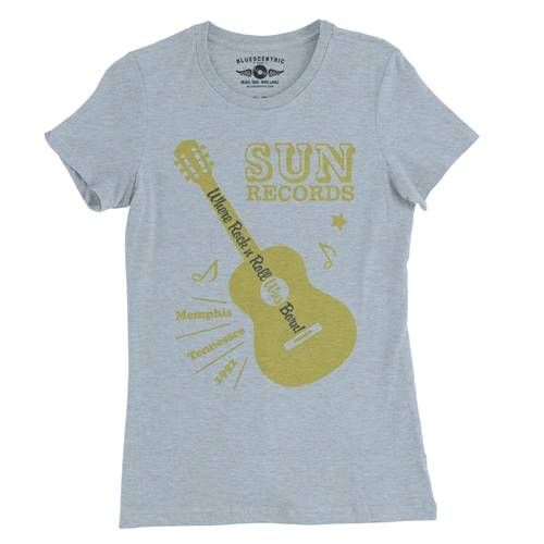 Sun Records Halftone Guitar Ladies T Shirt - Relaxed Fit