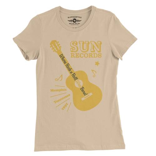 Sun Records Halftone Guitar Ladies T Shirt - Relaxed Fit