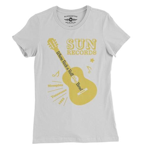 Sun Records Halftone Guitar Ladies T Shirt - Relaxed Fit