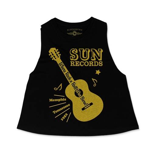 Sun Records Halftone Guitar Racerback Crop Top - Women's