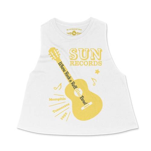 Sun Records Halftone Guitar Racerback Crop Top - Women's