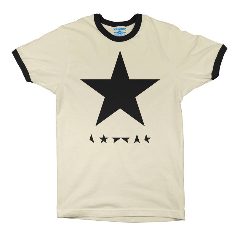 David Bowie Blackstar Album Cover Ringer T-Shirt in Natural Black