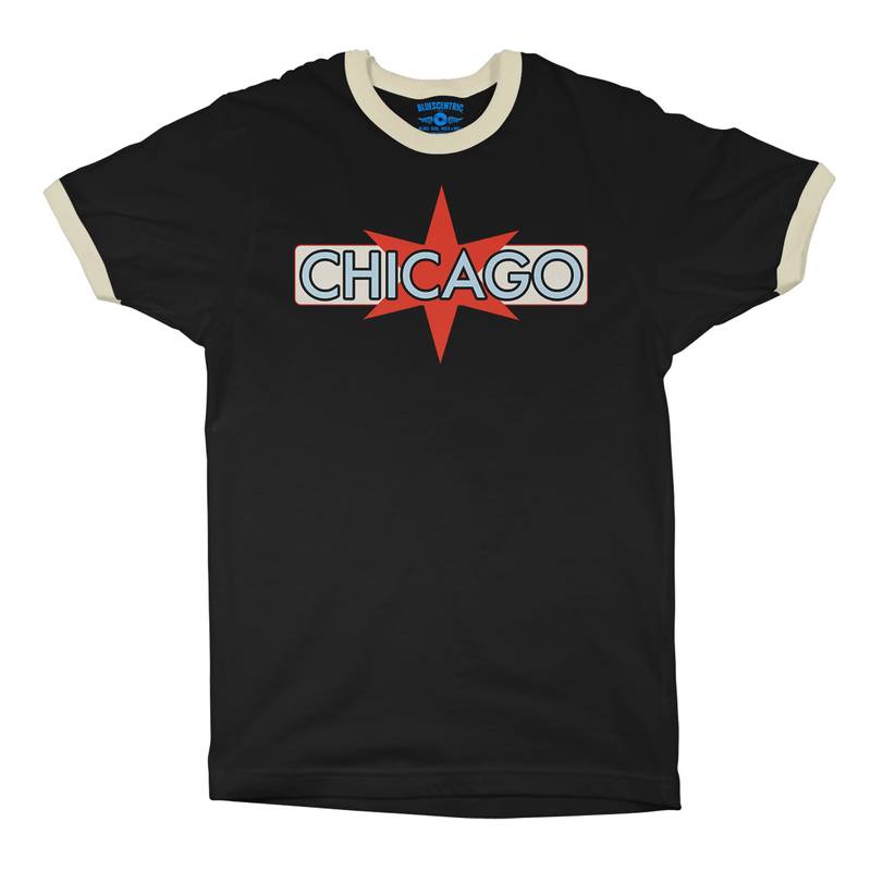 Chicago Ringer T-Shirt in Black Natural