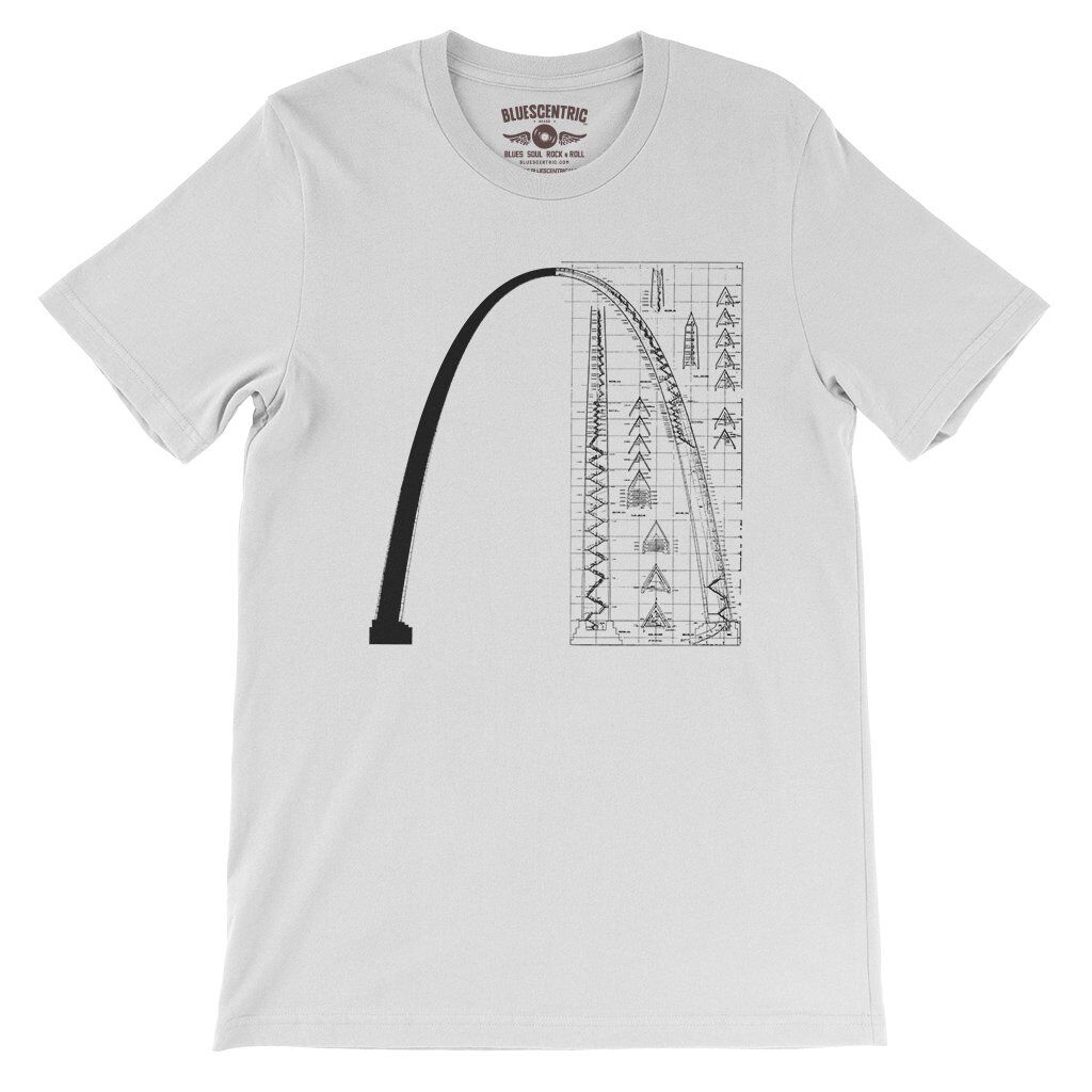 Saint Louis Arch Architecture T-Shirt - Lightweight Vintage Style - White