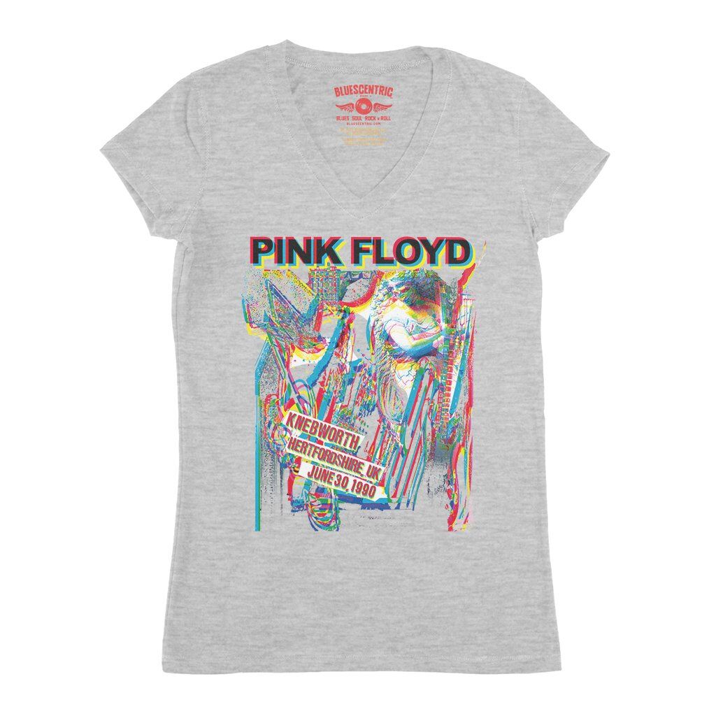 Pink Floyd Knebworth 1990 V-Neck T Shirt - Women's - Athletic Heather