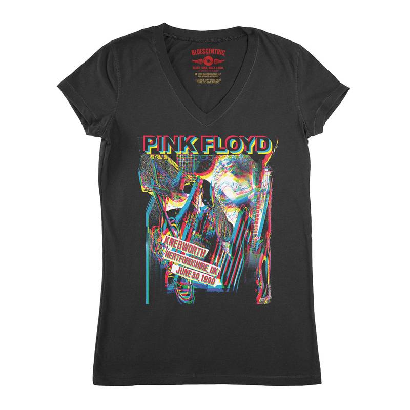 Pink Floyd Knebworth 1990 V-Neck T Shirt - Women's - Black