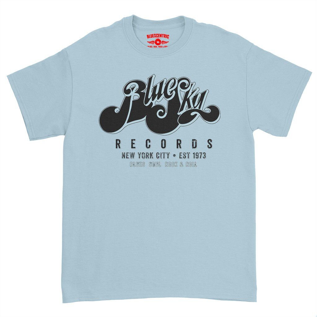 Blue Sky Records T-Shirt - Heavy Cotton - Light Blue