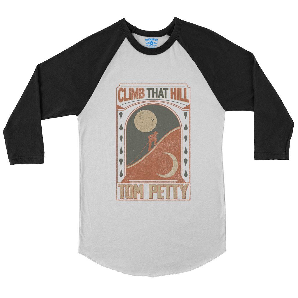 Tom Petty Climb That Hill Baseball T-Shirt - White Black
