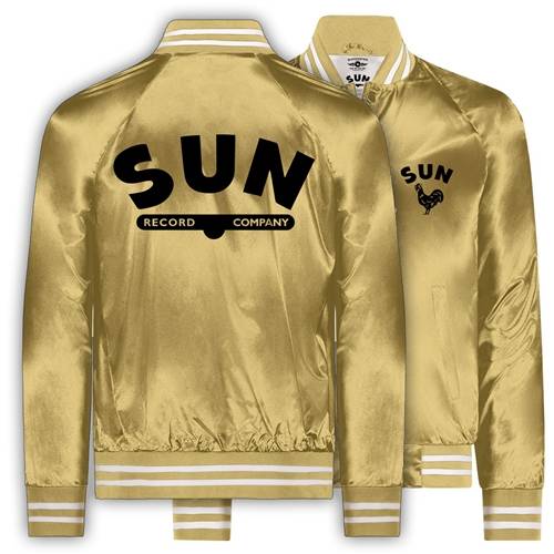 Sun Records Satin Bomber Jacket - Gold | Double Sided