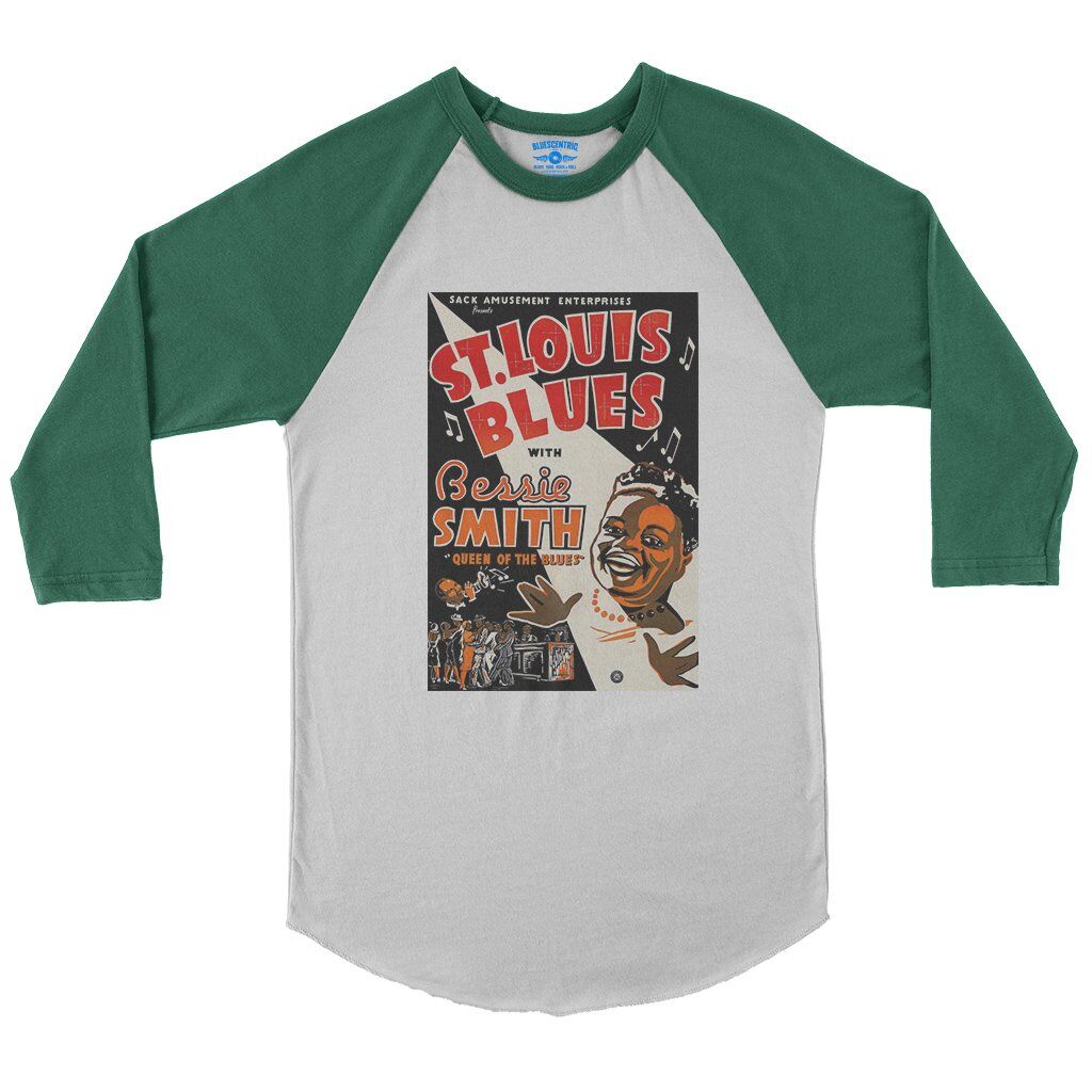 Bessie Smith St Louis Blues Baseball T-Shirt in White Kelly