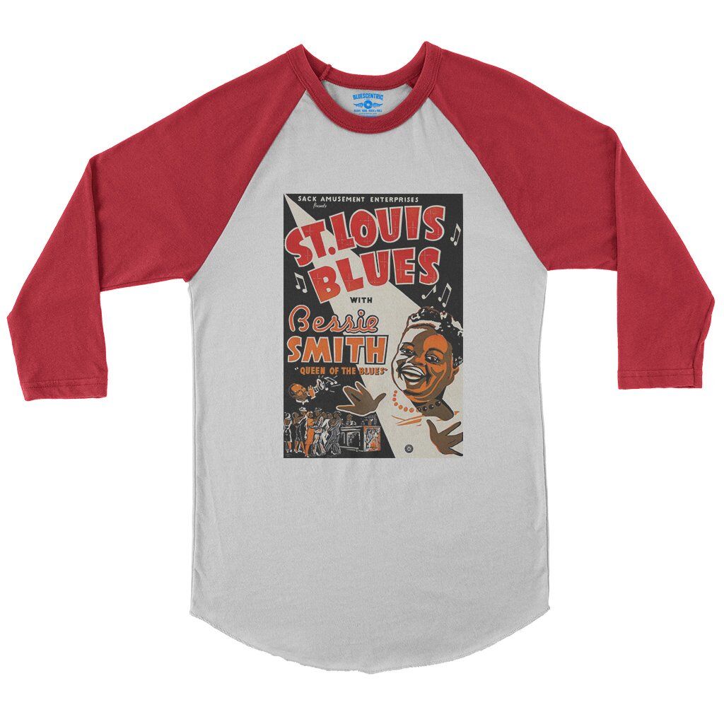 Bessie Smith St Louis Blues Baseball T-Shirt in White Red
