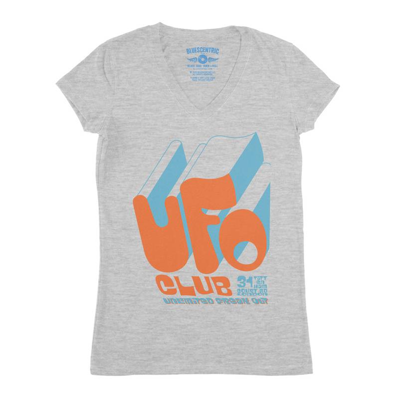 UFO Club London V-Neck T Shirt - Women's - Athletic Heather