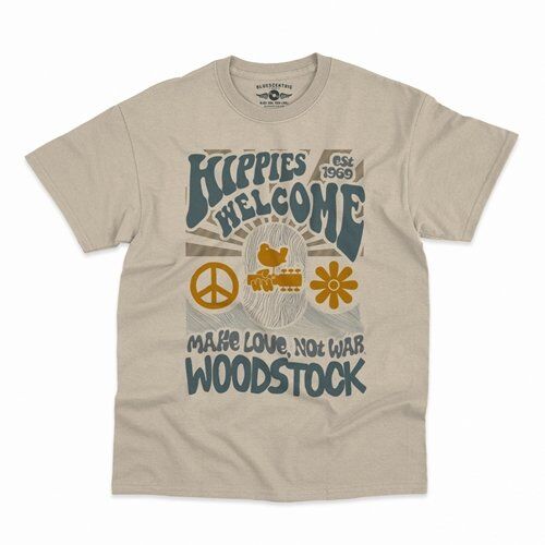 Hippies Welcome Love Woodstock T-Shirt - Classic Heavy Cotton