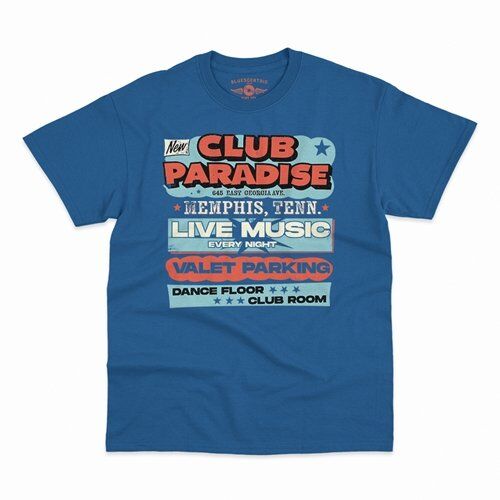 Baby Blue Club Paradise Memphis T-Shirt - Classic Heavy Cotton