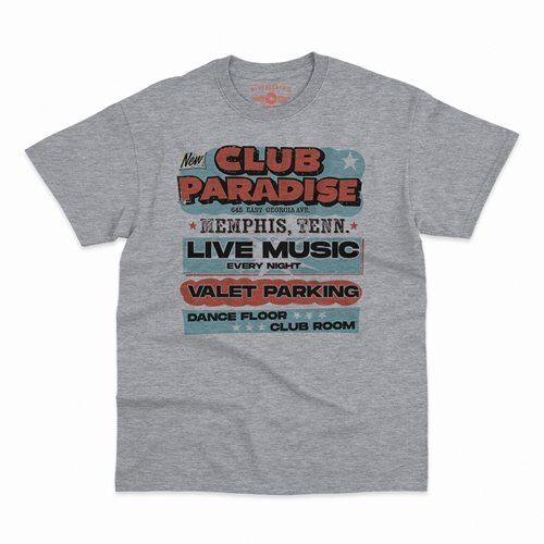 Baby Blue Club Paradise Memphis T-Shirt - Classic Heavy Cotton