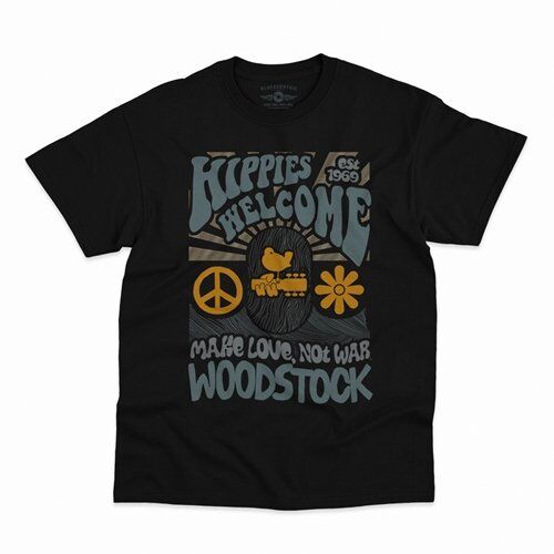 Hippies Welcome Love Woodstock T-Shirt - Classic Heavy Cotton