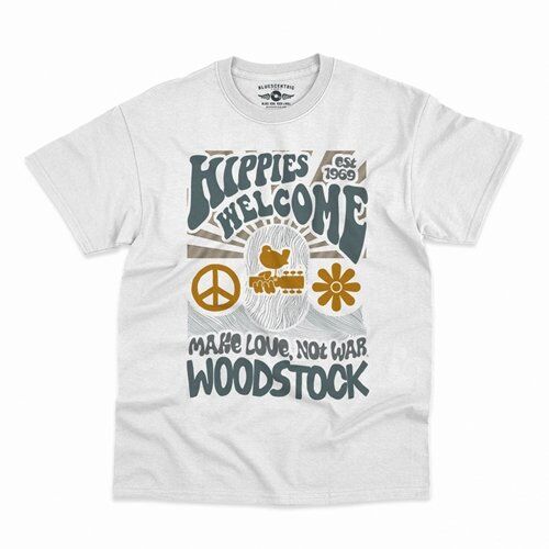 Hippies Welcome Love Woodstock T-Shirt - Classic Heavy Cotton
