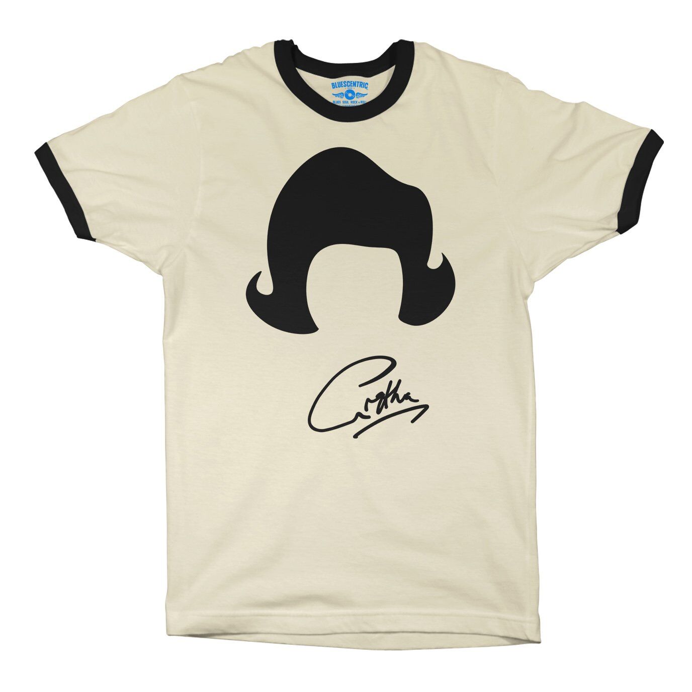 Aretha Franklin Flipped Bob Ringer T-Shirt in Natural Black