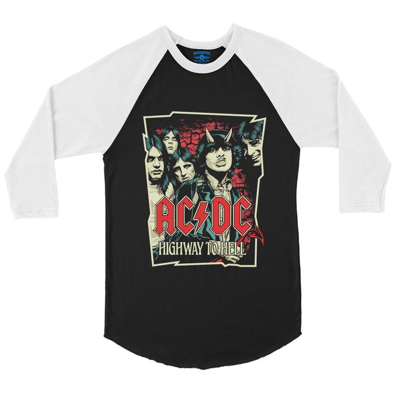 AC/DC Highway To Hell Drawing Baseball T-Shirt in default