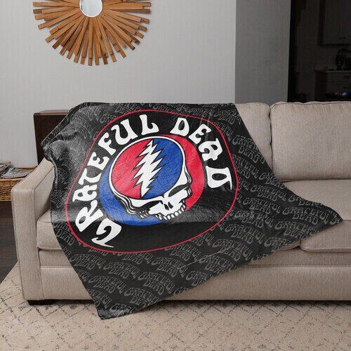 Rocksax - Grateful Dead - Sherpa Fleece Blanket - Logo (60 in x 80 in) Collectibles (Large Item, Blanket)