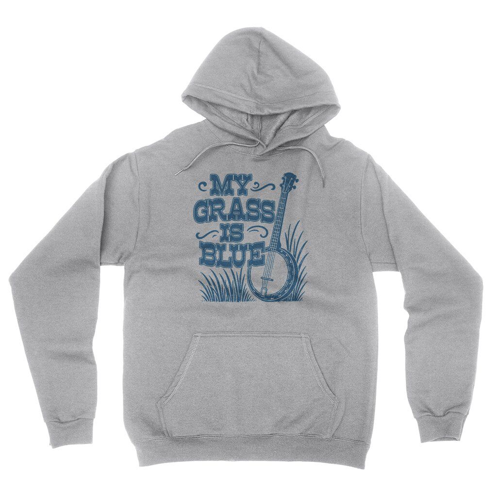 Graphic My Grass Is Blue Hooded Pullover Jacket - Ash