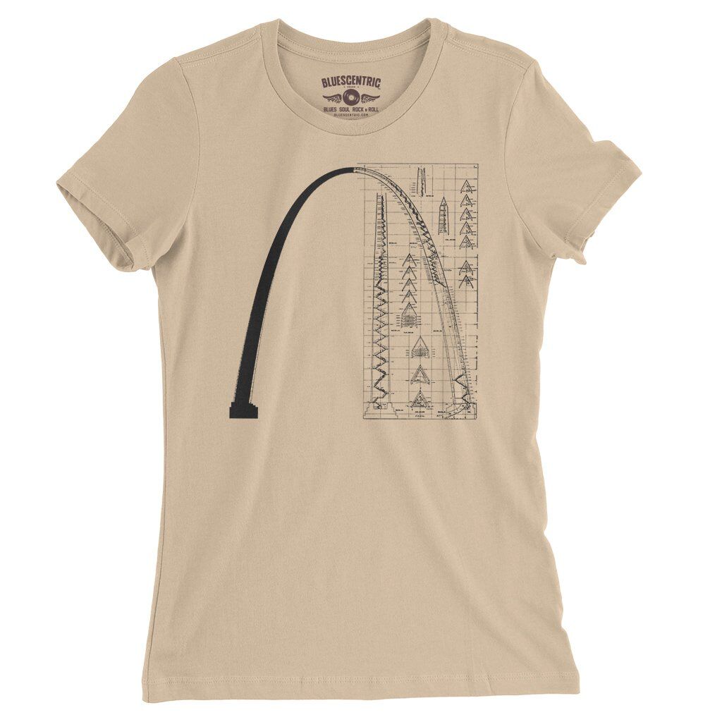 Saint Louis Arch Architecture Ladies T-Shirt - Relaxed Fit - Sand Dune