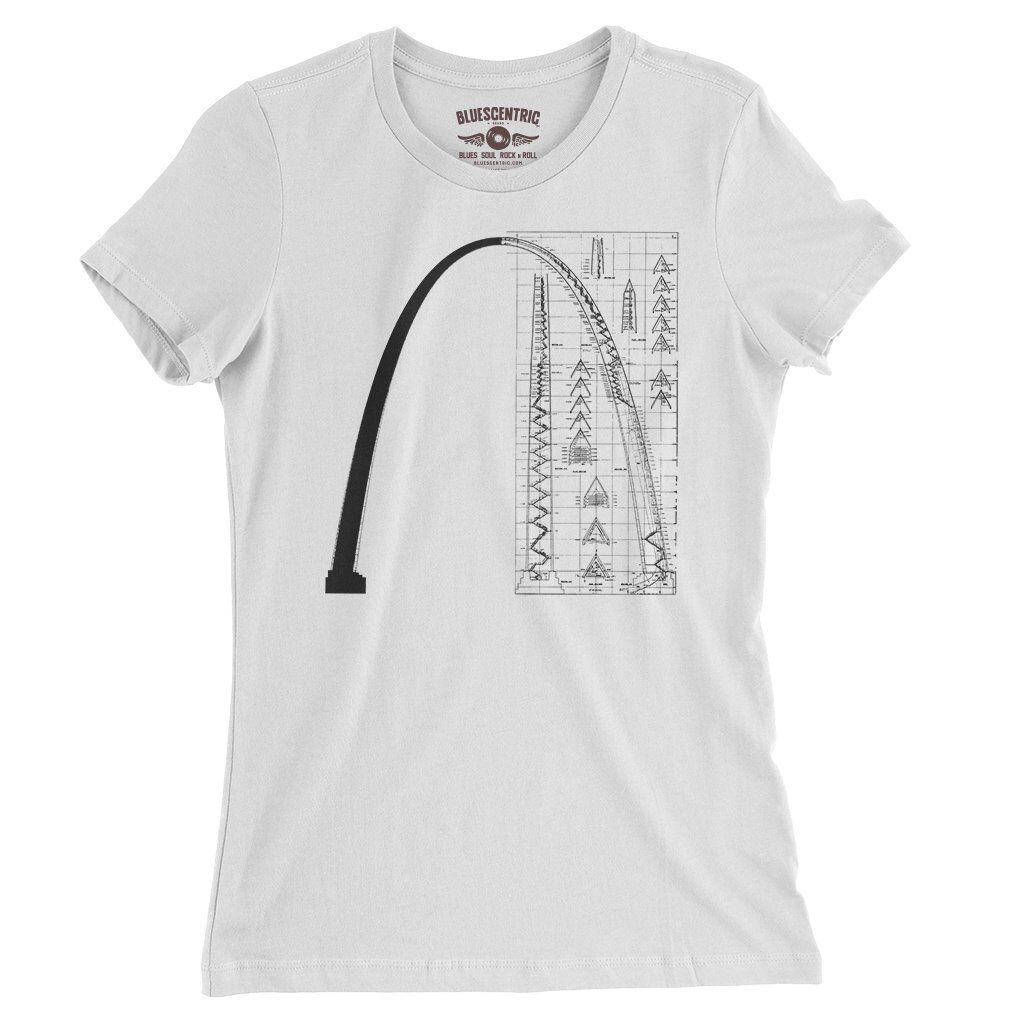 Saint Louis Arch Architecture Ladies T-Shirt - Relaxed Fit - White