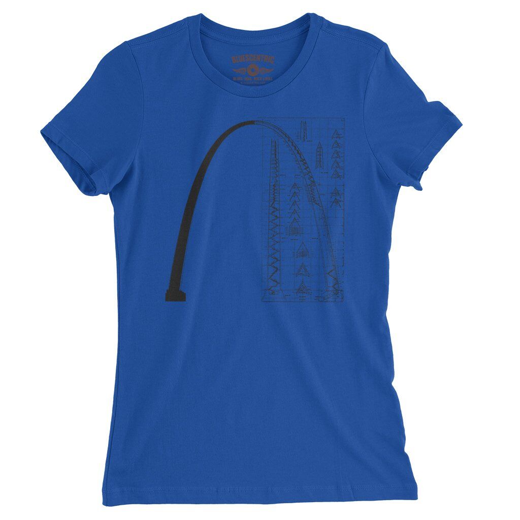 Saint Louis Arch Architecture Ladies T-Shirt - Relaxed Fit - True Royal